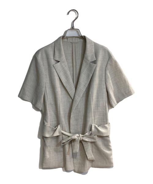 ANAYI（アナイ）ANAYI (アナイ) リネンライクビエラ半袖 ジャケット ベージュ サイズ:38の古着・服飾アイテム