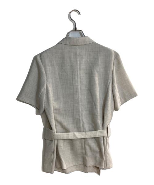 ANAYI（アナイ）ANAYI (アナイ) リネンライクビエラ半袖 ジャケット ベージュ サイズ:38の古着・服飾アイテム