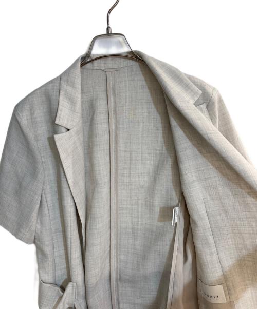 ANAYI（アナイ）ANAYI (アナイ) リネンライクビエラ半袖 ジャケット ベージュ サイズ:38の古着・服飾アイテム