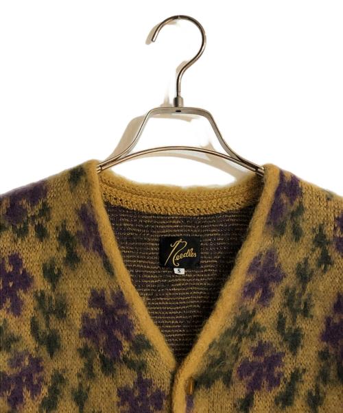 Needles（ニードルズ）Needles (ニードルズ) Mohair Cardigan Flower/モヘアカーディガンフラワー イエロー サイズ:Sの古着・服飾アイテム