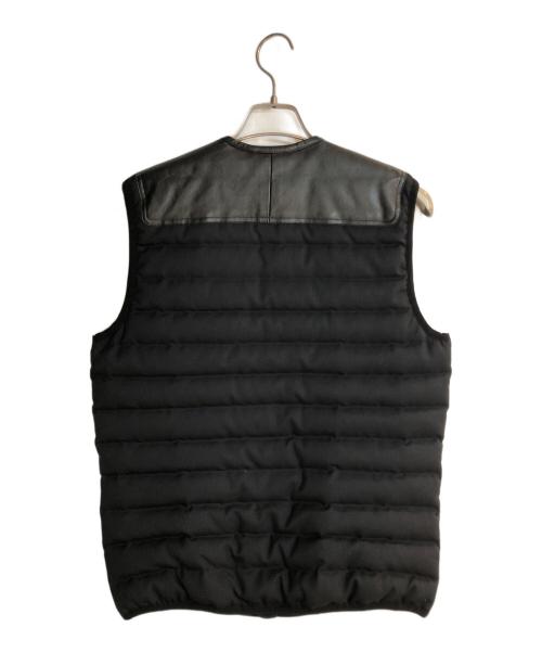 DIESEL（ディーゼル）DIESEL (ディーゼル) レザー切替ダウンベスト ブラック サイズ:XSの古着・服飾アイテム