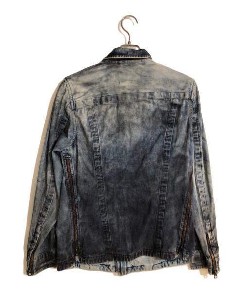 DIESEL（ディーゼル）DIESEL (ディーゼル) グランジ加工デニムジャケット インディゴ サイズ:Ｓの古着・服飾アイテム