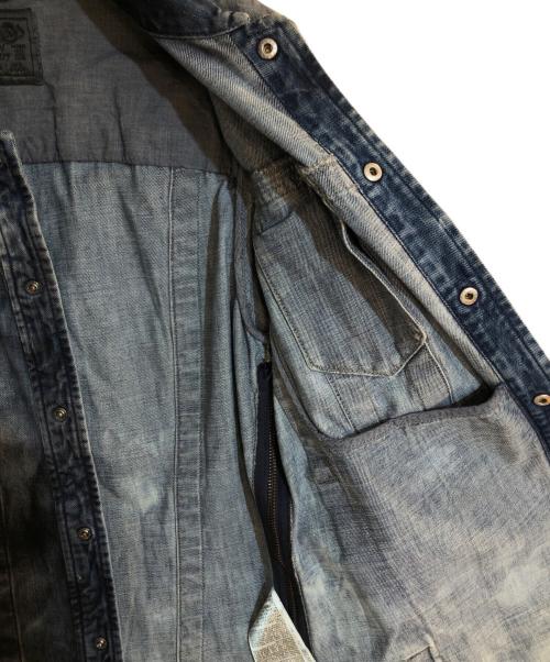 DIESEL（ディーゼル）DIESEL (ディーゼル) グランジ加工デニムジャケット インディゴ サイズ:Ｓの古着・服飾アイテム