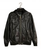 DIESELディーゼル）の古着「ラムレザーフーデットジャケット」｜ブラック