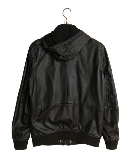 DIESEL（ディーゼル）DIESEL (ディーゼル) ラムレザーフーデットジャケット ブラック サイズ:Ｓの古着・服飾アイテム