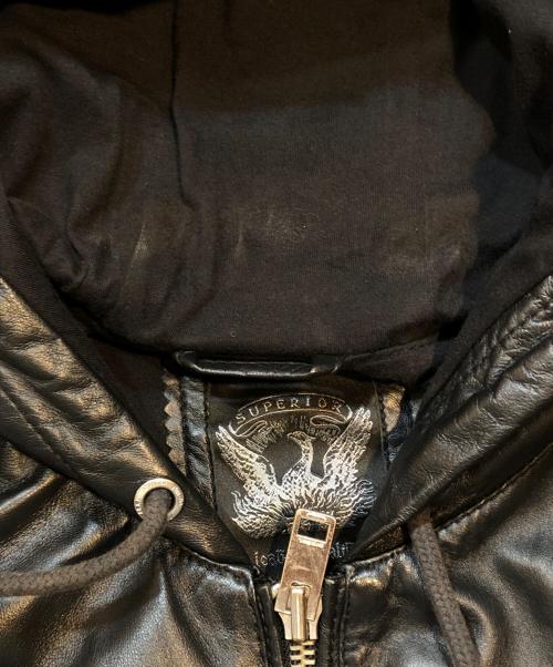 DIESEL（ディーゼル）DIESEL (ディーゼル) ラムレザーフーデットジャケット ブラック サイズ:Ｓの古着・服飾アイテム