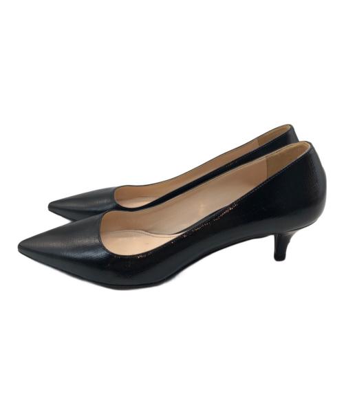 PRADA（プラダ）PRADA (プラダ) エナメルポインテッドトゥパンプス ブラック サイズ:23の古着・服飾アイテム
