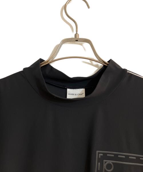 MARK&LONA（マークアンドロナ）MARK&LONA (マークアンドロナ) グログラン風テープ オーバーサイズ モックネック Tシャツ ブラック サイズ:50の古着・服飾アイテム