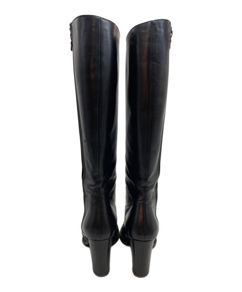 DRIES VAN NOTEN（ドリスヴァンノッテン）DRIES VAN NOTEN (ドリスヴァンノッテン) レザーロングブーツ ブラック サイズ:37の古着・服飾アイテム