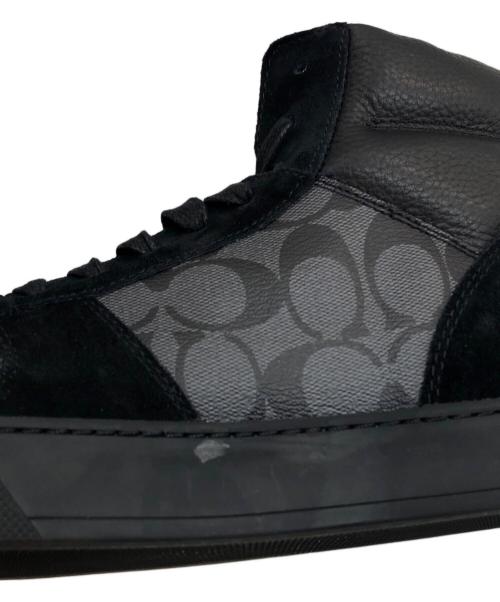 COACH（コーチ）COACH (コーチ) シグネチャーハイカットスニーカー グレー サイズ:28の古着・服飾アイテム