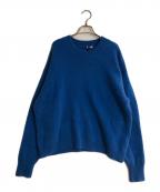 H BEAUTY&YOUTHエイチ ビューティー&ユース）の古着「チャイニーズラクーンカシミヤ ニットプルオーバー」｜ブルー
