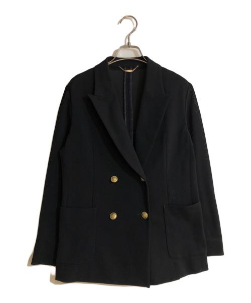 allureville（アルアバイル）allureville (アルアバイル) レノクロスダブルコンパクトジャケット ブラック サイズ:Sの古着・服飾アイテム