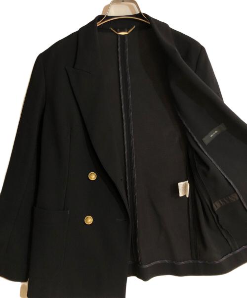 allureville（アルアバイル）allureville (アルアバイル) レノクロスダブルコンパクトジャケット ブラック サイズ:Sの古着・服飾アイテム