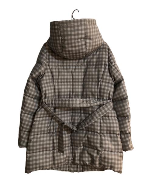 Aquascutum（アクアスキュータム）Aquascutum (アクアスキュータム) ベルテッドチェックダウンコート グリーン サイズ:Ｌの古着・服飾アイテム