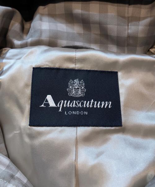Aquascutum（アクアスキュータム）Aquascutum (アクアスキュータム) ベルテッドチェックダウンコート グリーン サイズ:Ｌの古着・服飾アイテム