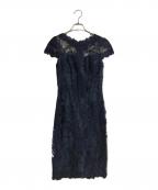 TADASHI SHOJIタダシ ショージ）の古着「レースブラウスワンピース」｜ネイビー