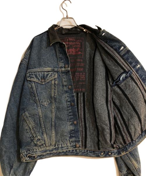 LEVI'S（リーバイス）LEVI'S (リーバイス) ブランケットライニング襟レザーデニムジャケット インディゴ サイズ:XLの古着・服飾アイテム