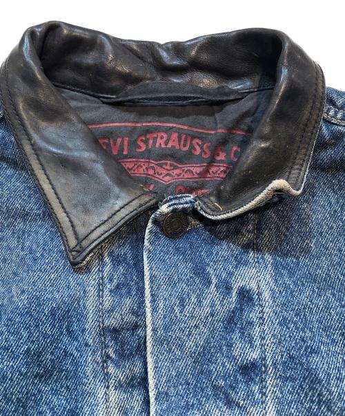 LEVI'S（リーバイス）LEVI'S (リーバイス) ブランケットライニング襟レザーデニムジャケット インディゴ サイズ:XLの古着・服飾アイテム