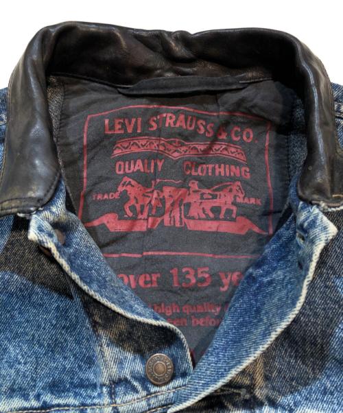 LEVI'S（リーバイス）LEVI'S (リーバイス) ブランケットライニング襟レザーデニムジャケット インディゴ サイズ:XLの古着・服飾アイテム