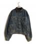 LEVI'S（リーバイス）の古着「ブランケットライニング襟レザーデニムジャケット」｜インディゴ