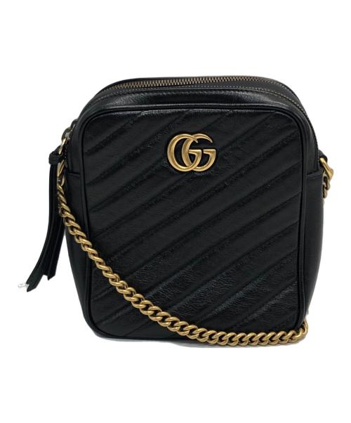 GUCCI（グッチ）GUCCI (グッチ) GGマーモントチェーンショルダーバッグ ブラックの古着・服飾アイテム
