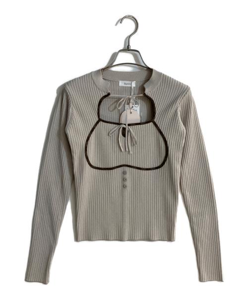 darich（ダーリッチ）Darich (ダーリッチ) フロントオープンリブニットトップス ベージュ サイズ:SIZE Free 未使用品の古着・服飾アイテム
