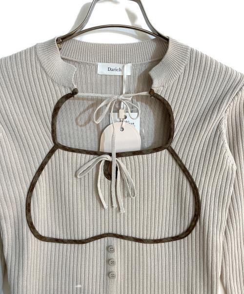 darich（ダーリッチ）Darich (ダーリッチ) フロントオープンリブニットトップス ベージュ サイズ:SIZE Free 未使用品の古着・服飾アイテム