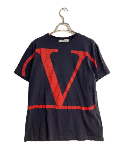 VALENTINO（ヴァレンティノ）VALENTINO (ヴァレンティノ) Ｖロゴプリントカットソー ネイビー サイズ:XSの古着・服飾アイテム