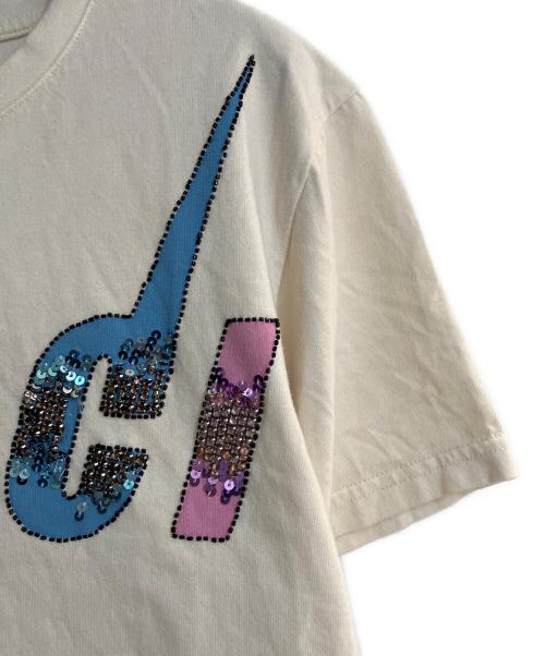 GUCCI（グッチ）GUCCI (グッチ) BRADE PRINT スパンコールカットソー ベージュ サイズ:Mの古着・服飾アイテム
