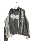 NIKE×sacaiナイキ×サカイ）の古着「19AWダブルジップパーカー」｜グレー