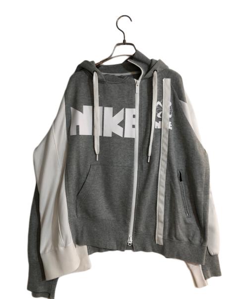 NIKE（ナイキ）NIKE (ナイキ) sacai (サカイ) 19AWダブルジップパーカー グレー サイズ:Ｌの古着・服飾アイテム