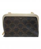 CELINEセリーヌ）の古着「トリオンフPVCチェーンショルダーポーチ」｜アイボリー×ブラック