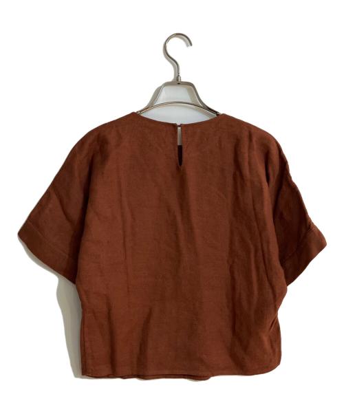 LORO PIANA（ロロピアーナ）LORO PIANA (ロロピアーナ) リネンハーフスリーブブラウス ブラウン サイズ:Mの古着・服飾アイテム
