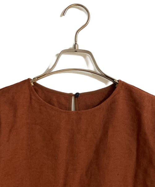 LORO PIANA（ロロピアーナ）LORO PIANA (ロロピアーナ) リネンハーフスリーブブラウス ブラウン サイズ:Mの古着・服飾アイテム