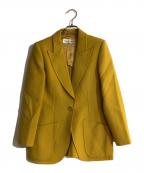 Yves Saint Laurentイヴサンローラン）の古着「カシミヤ混金釦ウールジャケット」｜イエロー