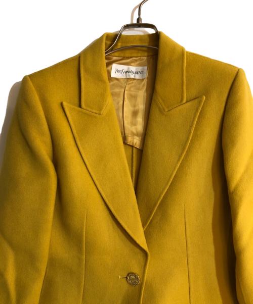 Yves Saint Laurent（イヴサンローラン）Yves Saint Laurent (イヴサンローラン) カシミヤ混金釦ウールジャケット イエロー サイズ:Mの古着・服飾アイテム