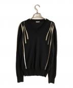 DIOR HOMMEディオール オム）の古着「Vネックストライプニット」｜ブラック