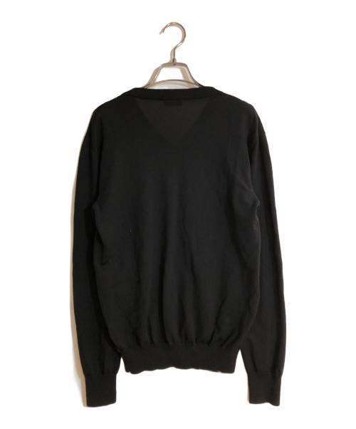 DIOR HOMME（ディオール オム）Dior Homme (ディオール オム) Vネックストライプニット ブラック サイズ:Ｍの古着・服飾アイテム