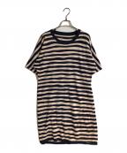 BALENCIAGAバレンシアガ）の古着「ランダムボーダーミニワンピース」｜ベージュ