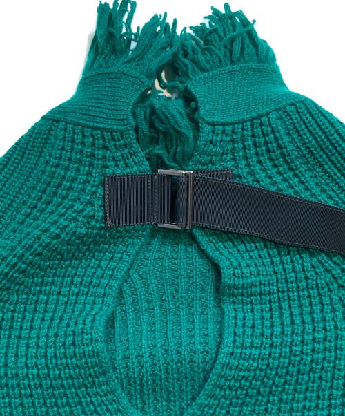 sacai（サカイ）sacai (サカイ) グランリボンフリンジニット グリーン サイズ:2の古着・服飾アイテム