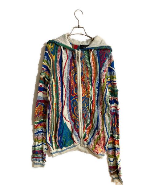 Coogi（クージー）COOGI (クージー) コラージュニットジップパーカー マルチカラー サイズ:Lの古着・服飾アイテム