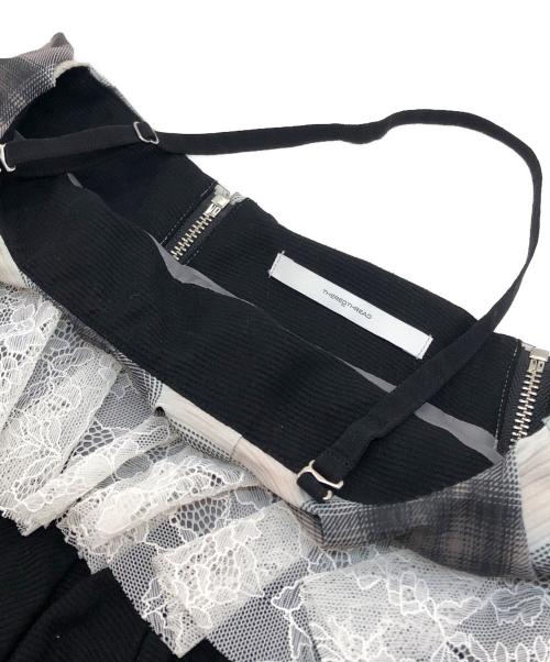 THEREDTHREAD（ザレッドスレッド）theredthread (ザレッドスレッド) S half mini skirt bug check/ハーフミニスカートバグチェック ブラック サイズ:Sの古着・服飾アイテム