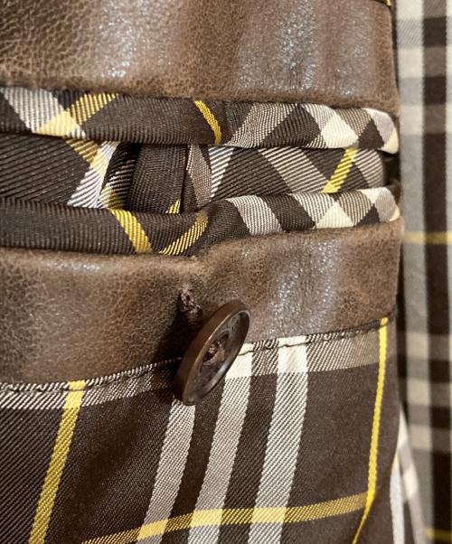 BURBERRY BLACK LABEL（バーバリーブラックレーベル）BURBERRY BLACK LABEL (バーバリーブラックレーベル) ラムレザーテーラードジャケット ブラウン サイズ:Mの古着・服飾アイテム