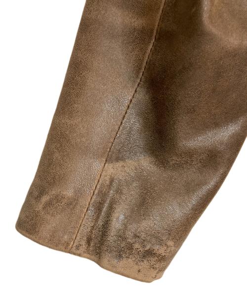 BURBERRY BLACK LABEL（バーバリーブラックレーベル）BURBERRY BLACK LABEL (バーバリーブラックレーベル) ラムレザーテーラードジャケット ブラウン サイズ:Mの古着・服飾アイテム