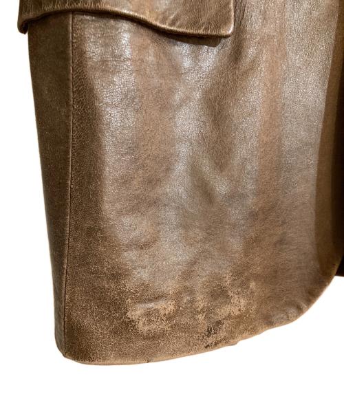 BURBERRY BLACK LABEL（バーバリーブラックレーベル）BURBERRY BLACK LABEL (バーバリーブラックレーベル) ラムレザーテーラードジャケット ブラウン サイズ:Mの古着・服飾アイテム