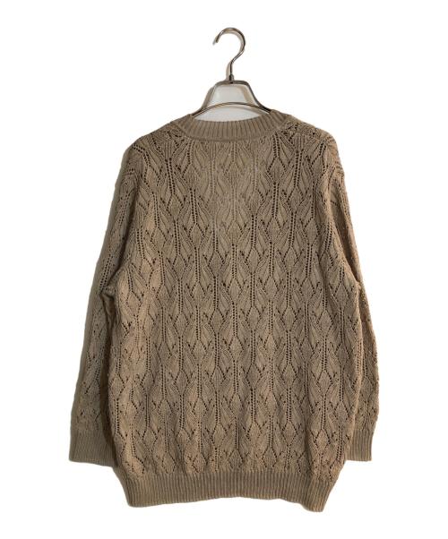 DAKS（ダックス）DAKS (ダックス) クロシェニットスパンコールカーディガン ブラウン サイズ:Ｌの古着・服飾アイテム