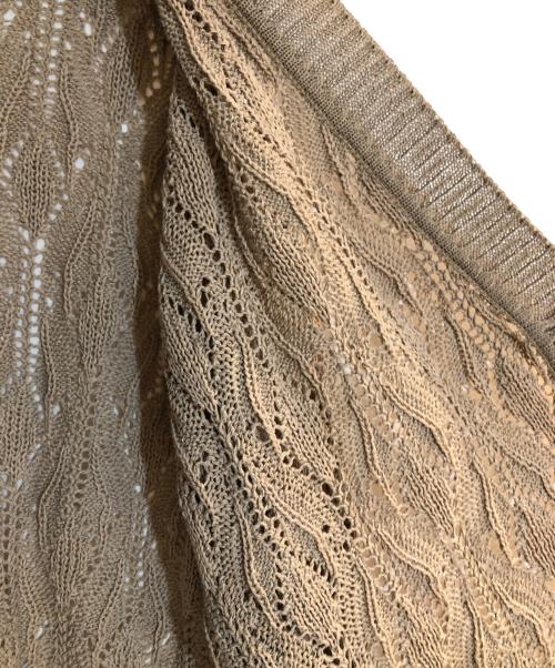 DAKS（ダックス）DAKS (ダックス) クロシェニットスパンコールカーディガン ブラウン サイズ:Ｌの古着・服飾アイテム