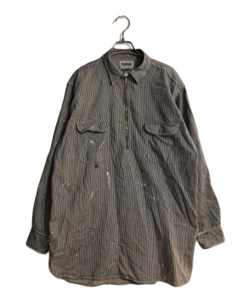 BOWWOW（バウワウ）BOWWOW (バウワウ) WORK HICKORY STRIPE PO SHIRTS/ワークヒッコリーストライプシャツ ホワイト サイズ:Mの古着・服飾アイテム