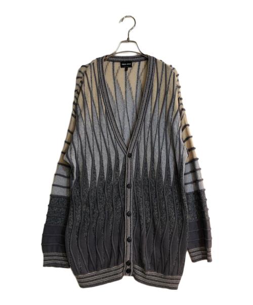 GIORGIO ARMANI（ジョルジョアルマーニ）GIORGIO ARMANI (ジョルジョアルマーニ) 3Dニットカーディガン パープル サイズ:52の古着・服飾アイテム