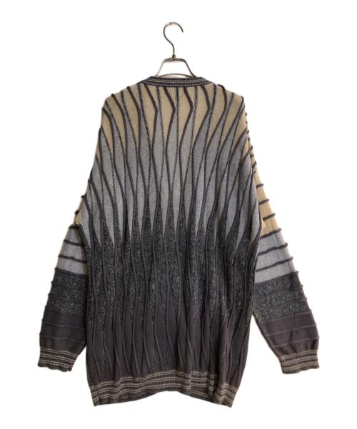 GIORGIO ARMANI（ジョルジョアルマーニ）GIORGIO ARMANI (ジョルジョアルマーニ) 3Dニットカーディガン パープル サイズ:52の古着・服飾アイテム